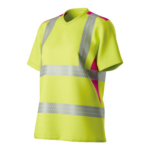 HI-VIS Damen-T-SHIRT mit V-Ausschnitt