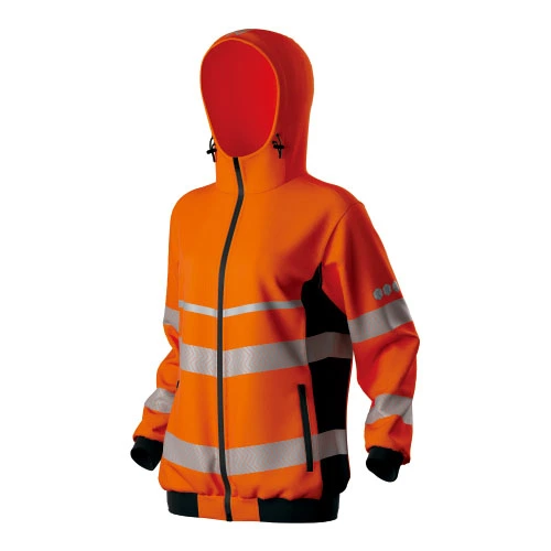HI-VIS Damen-Sweatshirt mit zweifarbiger Kapuze