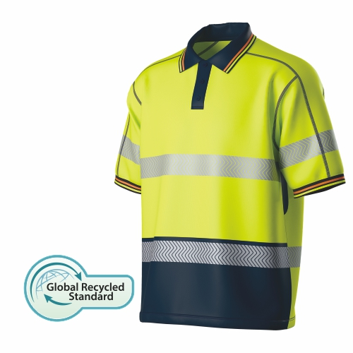 HI-VIS recyceltes zweifarbiges S/S Polo-SHIRT