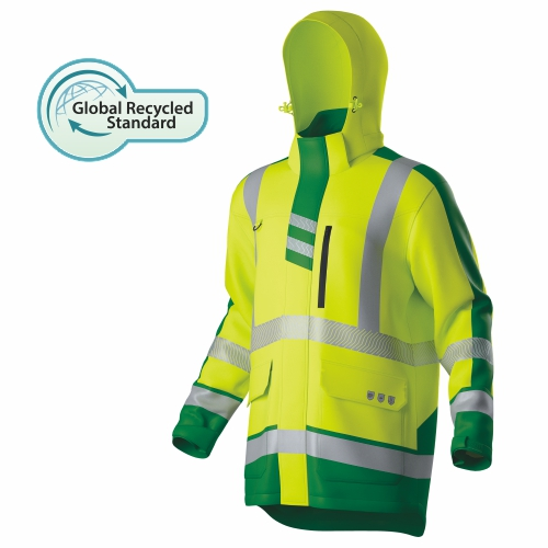 HI-VIS recycelter wasserdichter Parka 2 IN1 Oxford mit Stepp kleidung